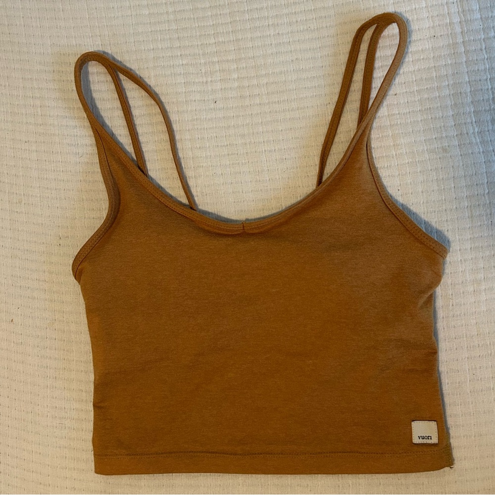 Vuori yellow Double Strap Crop Top